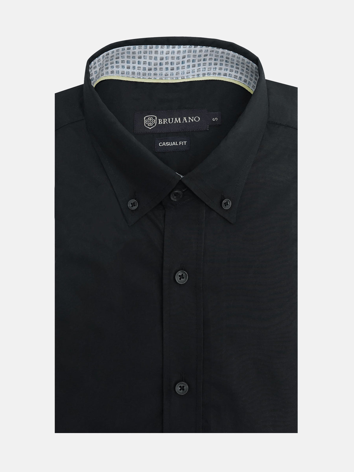 Black Button Down Shirt Contrasting Yellow Ribbon Detailing
