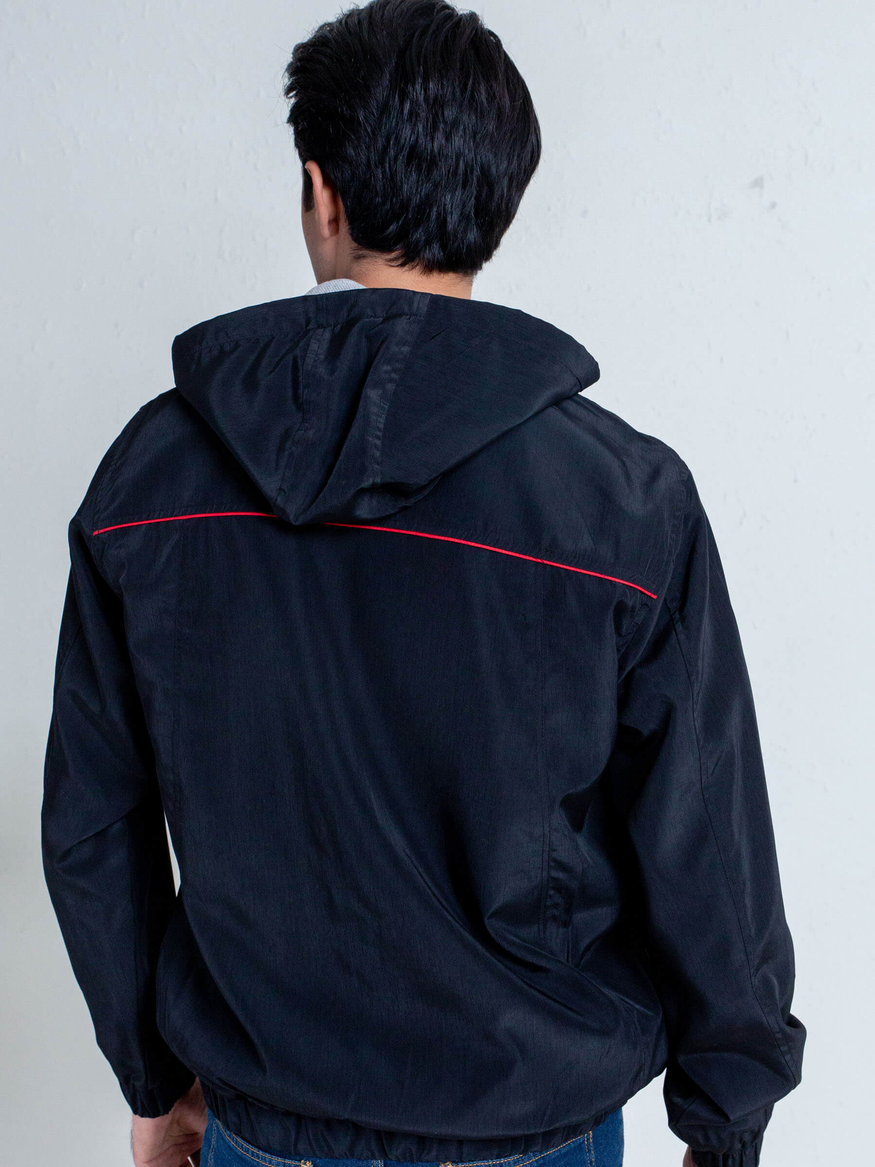 Black Lightweight Sporty Hoodie