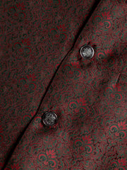 Black & Maroon Jacquard Waistcoat