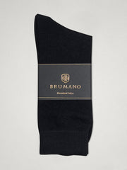 Black Mercerized Patterned Socks