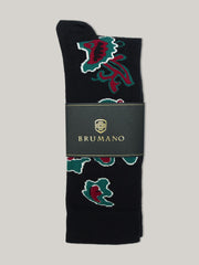 Black Paisley Patterned Cotton Socks