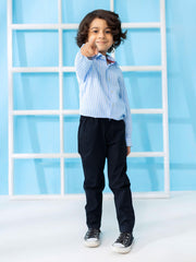 Black Structured Casual Trouser With Stretch