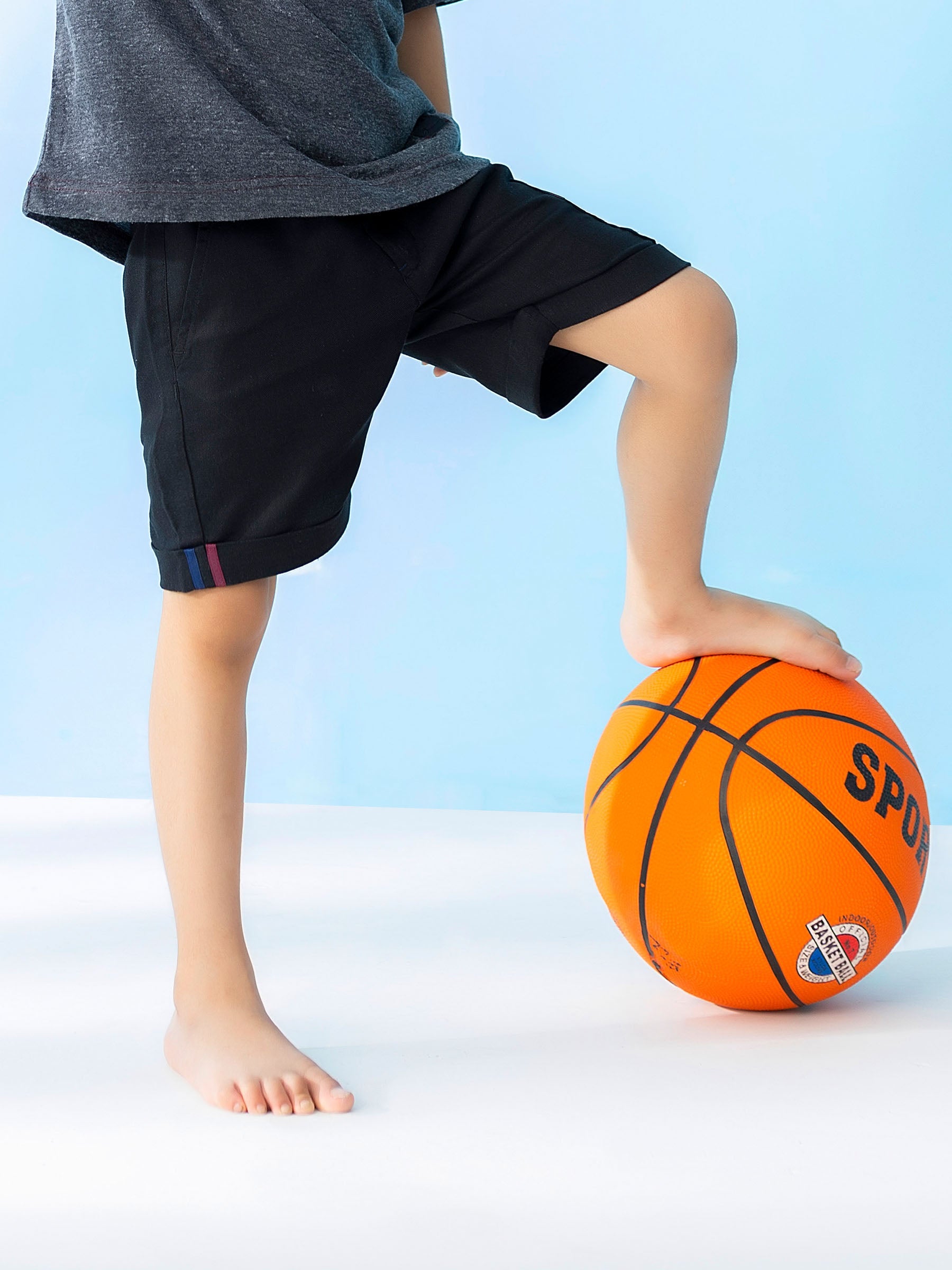 Black Twill Casual Short