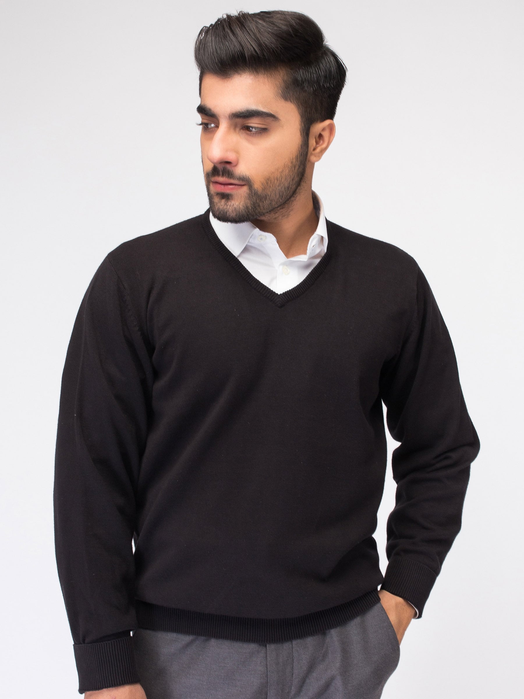 Black V-Neck Sweater