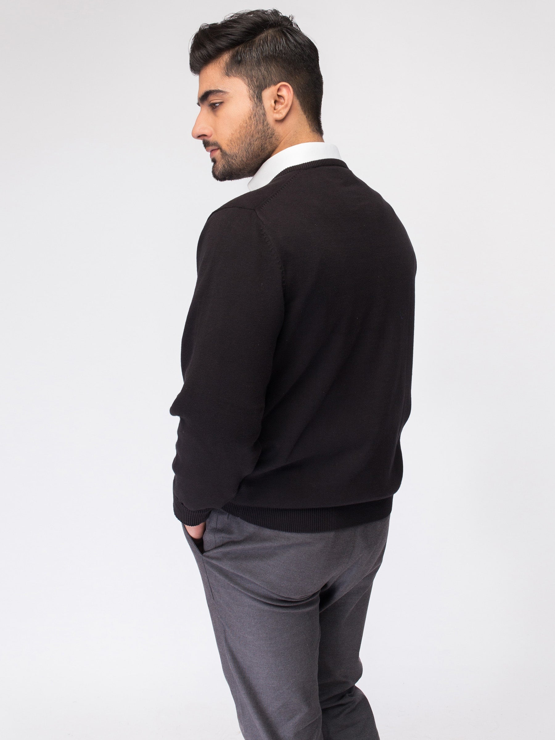 Black V-Neck Sweater