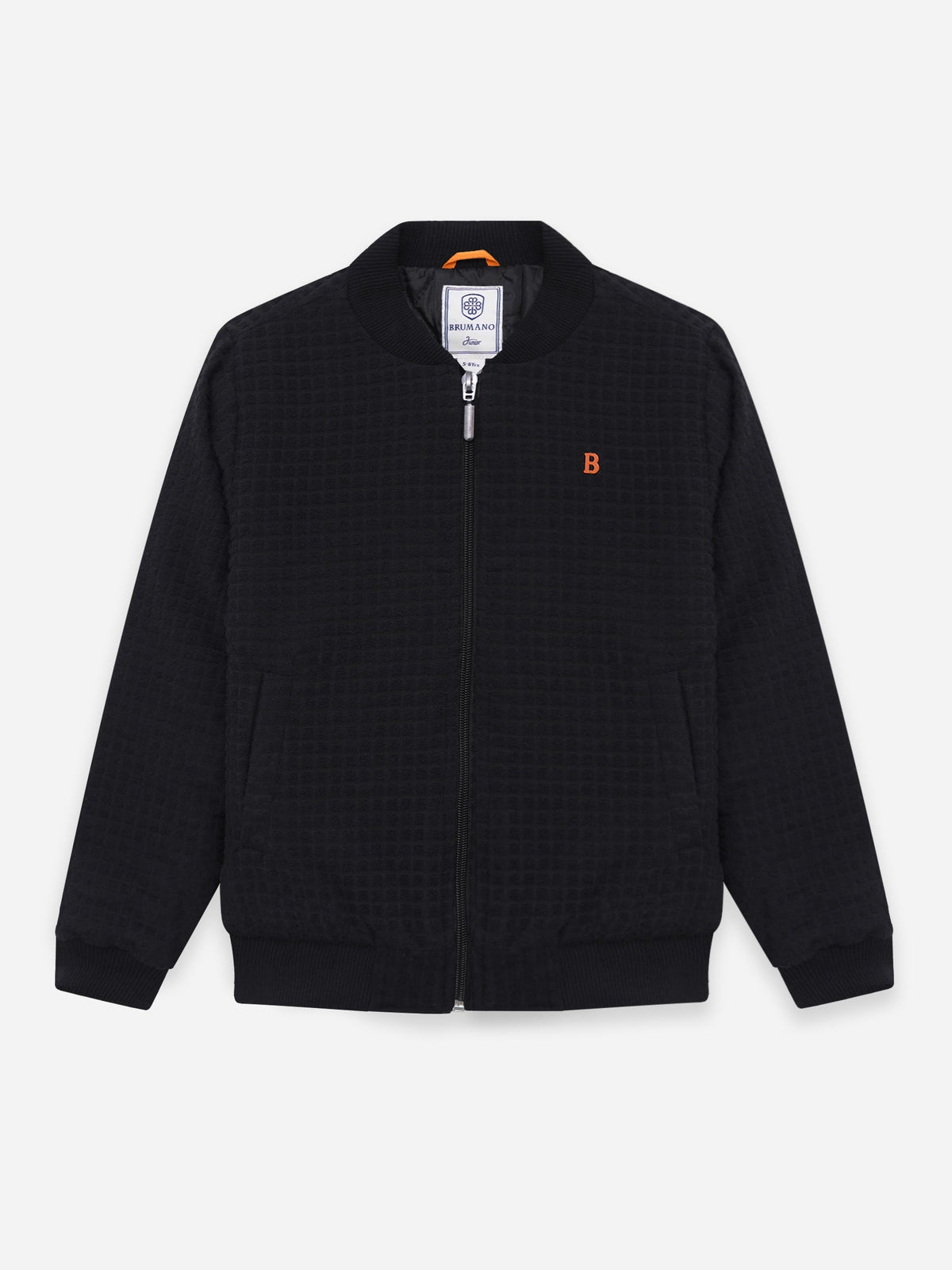 Black Velour Textured Quilted Bomber Jacket - Junior