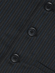 Black & Blue Structured Formal Vest With Bow - Junior