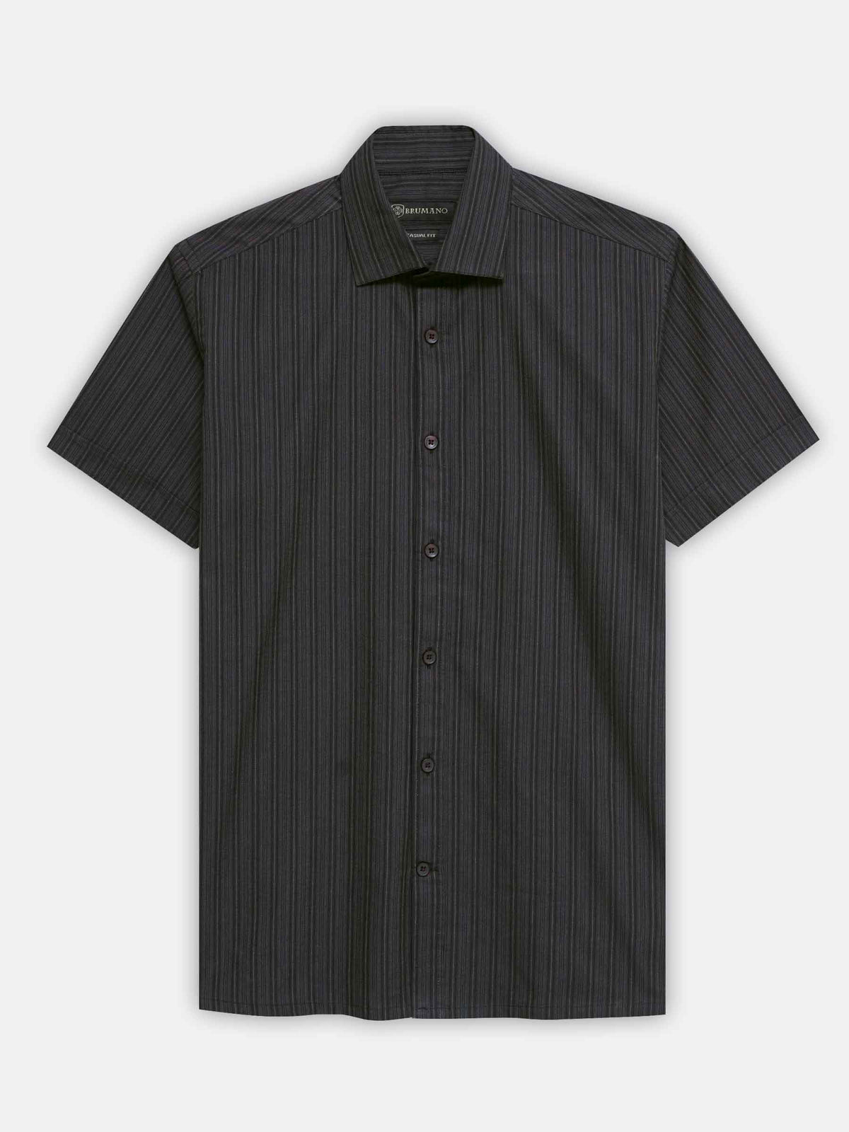 Black & Brown Striped Half Sleeve Shirt