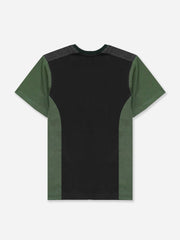 Black & Green T-shirt With Contrasting Rib - Junior