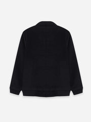 Black Wool Textured Light Bomber Jacket - Junior