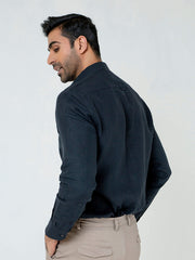 Black 100% Linen Button Down Shirt