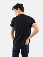 Black Abstract Graphic Printed T-Shirt