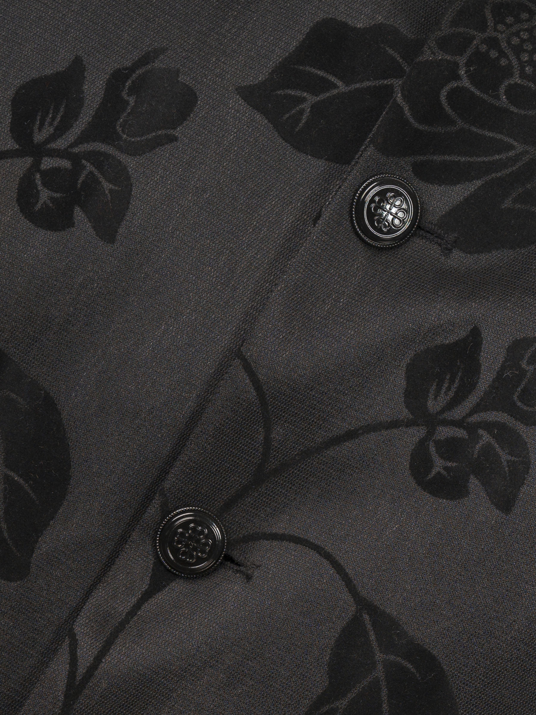 Black Bold Floral Waistcoat