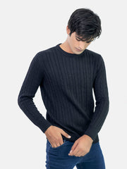 Black Cable Knitted Jumper