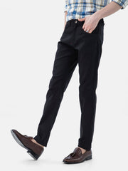 Black Dobby Structured Five Pocket Trouser