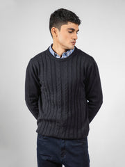Black Front Cable Knitted Jumper