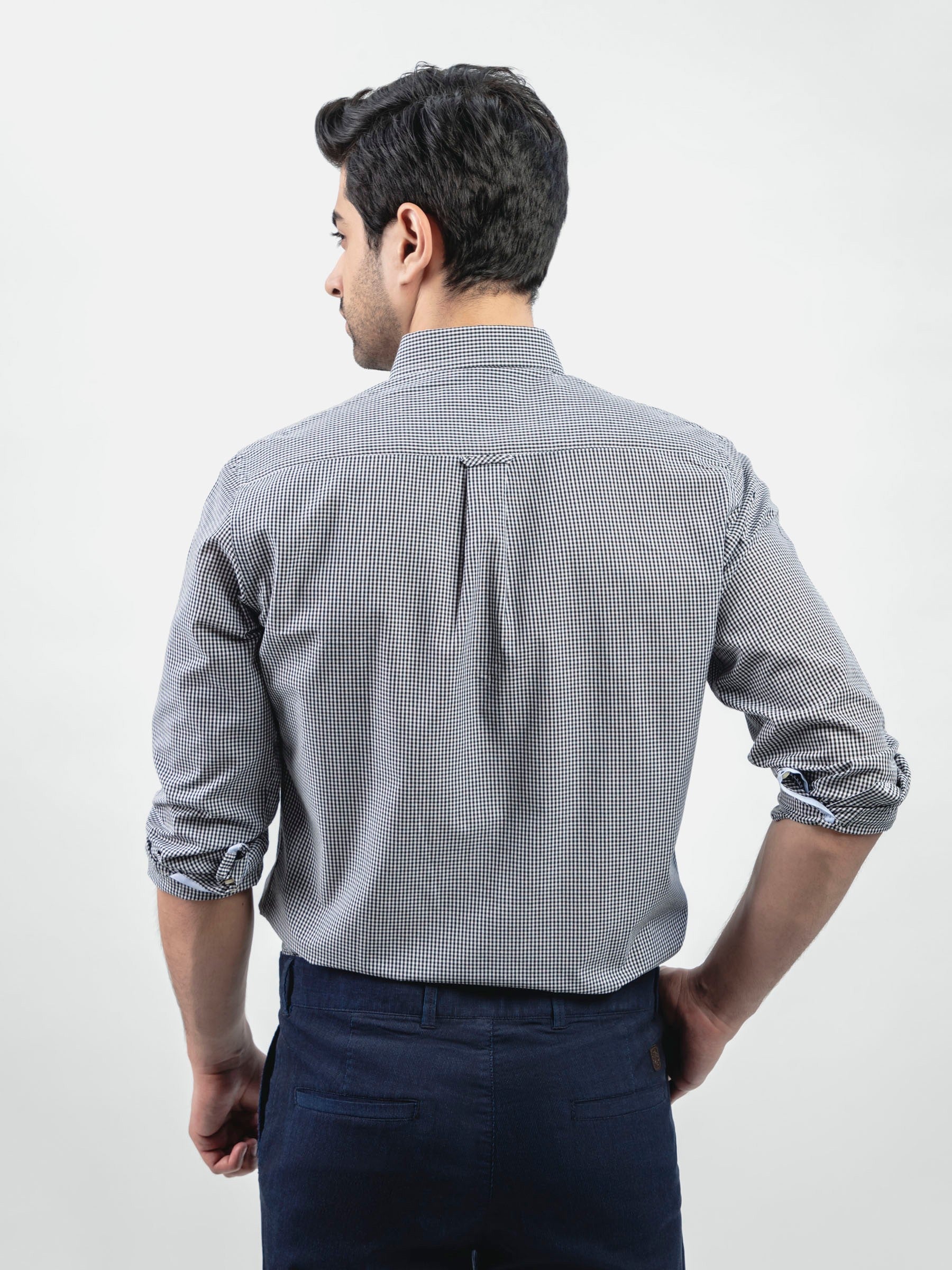 Black Gingham Button Down Shirt
