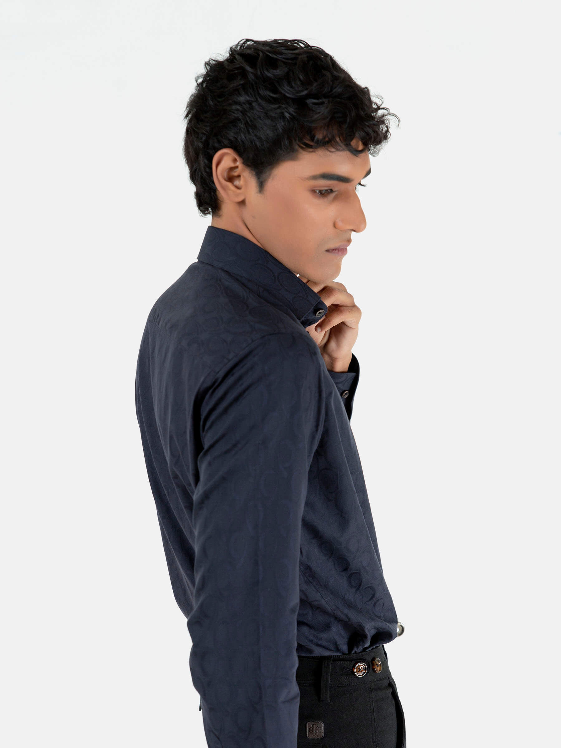 Black Jacquard Formal Shirt