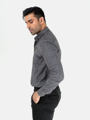 Black Printed Button Down Shirt