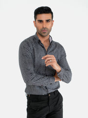 Black Printed Button Down Shirt