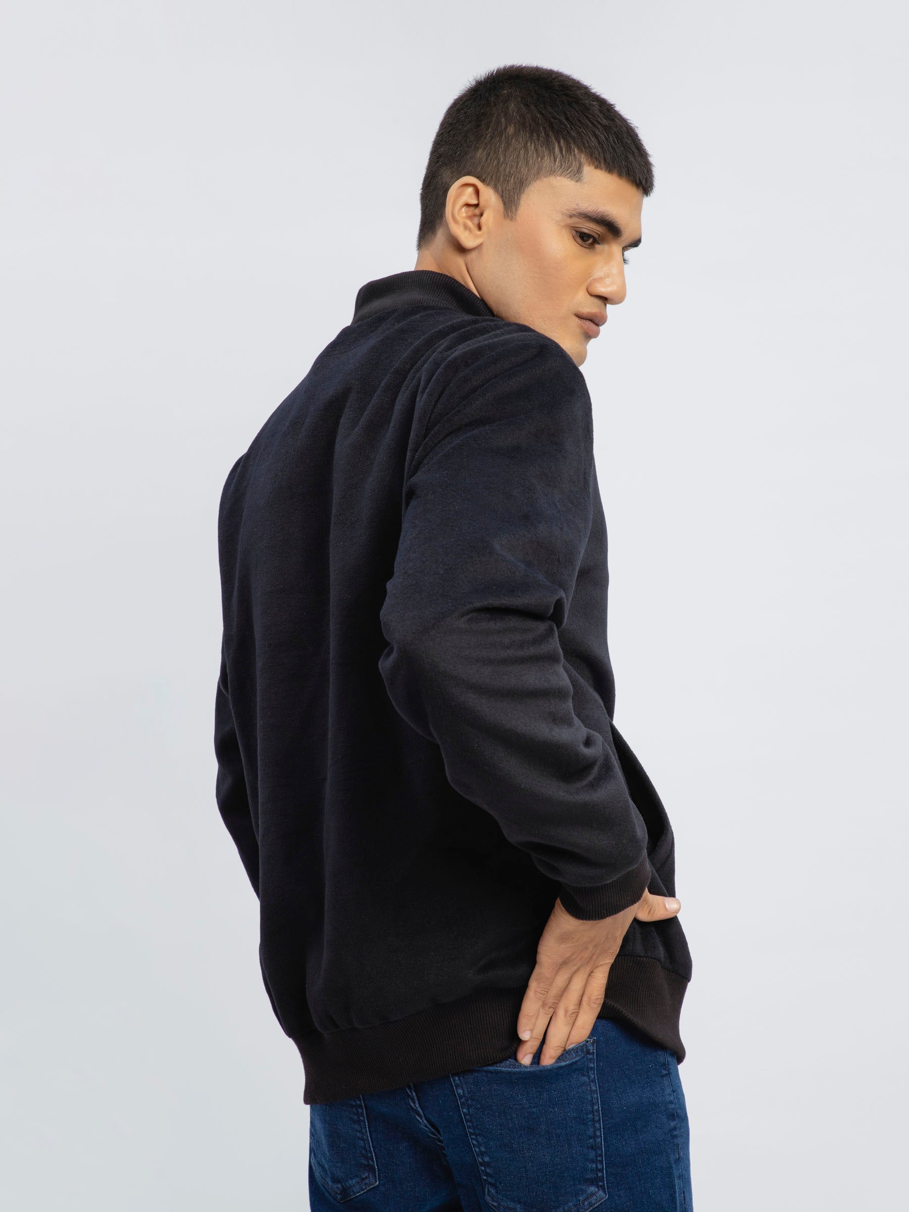 Black Wool Bomber Jacket - Limited Edition