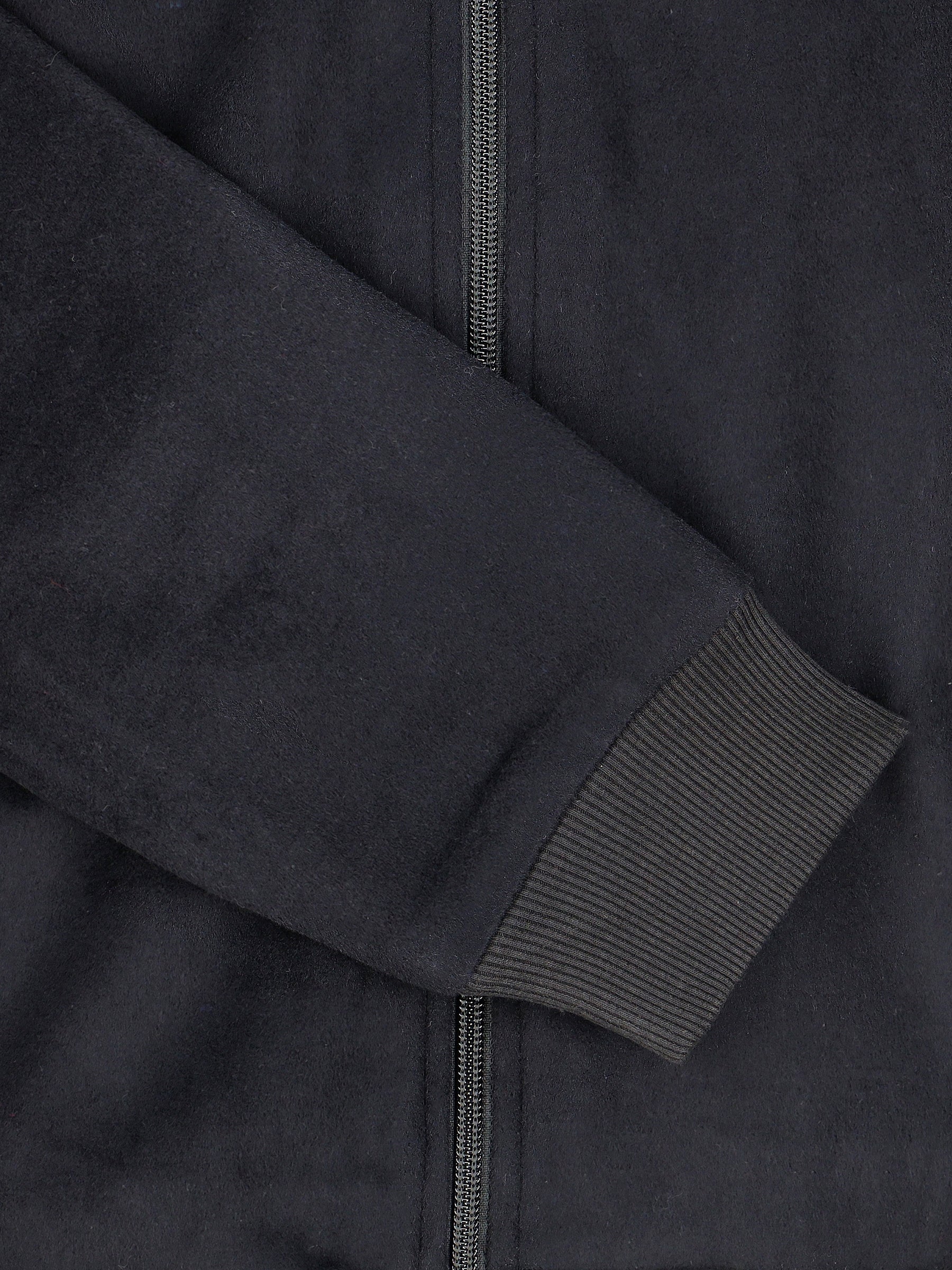 Black Wool Bomber Light Weight Jacket