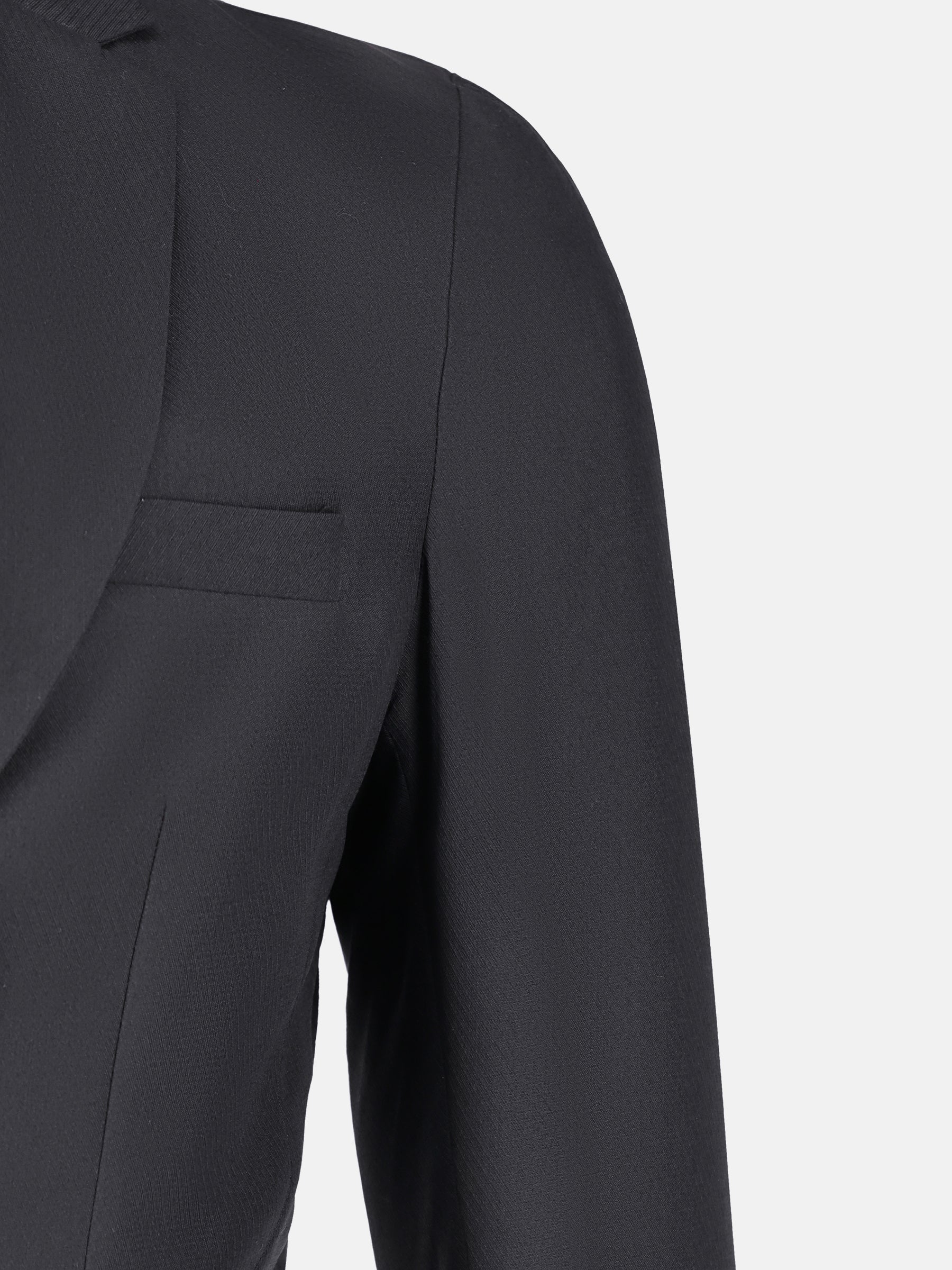 Black Wool Striped Structured Formal Blazer