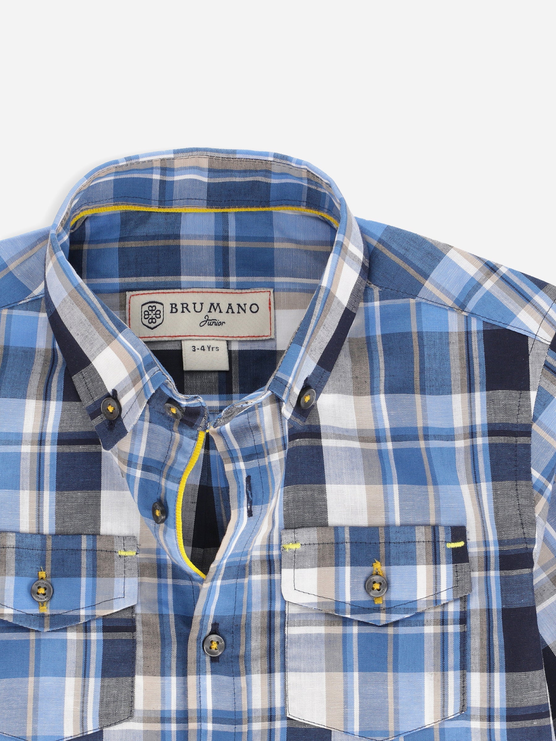 Black & Blue Half Sleeve Casual Checkered Shirt