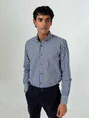 Black & White Gingham Button Down Shirt
