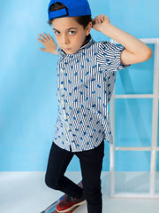 Black & White Striped Short Sleeve Casual Shirt