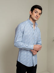 Blue Abstract Printed Shirt