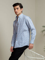 Blue Abstract Printed Shirt