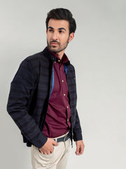 Blue Checkered Harrington Jacket