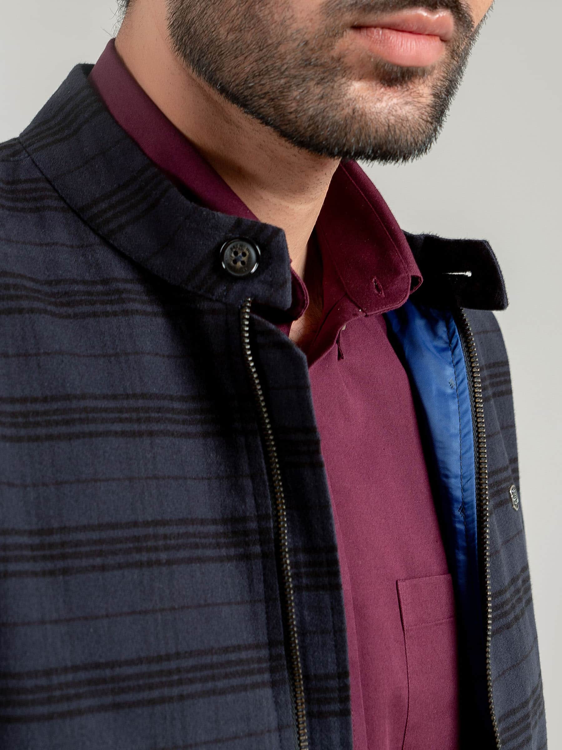 Blue Checkered Harrington Jacket
