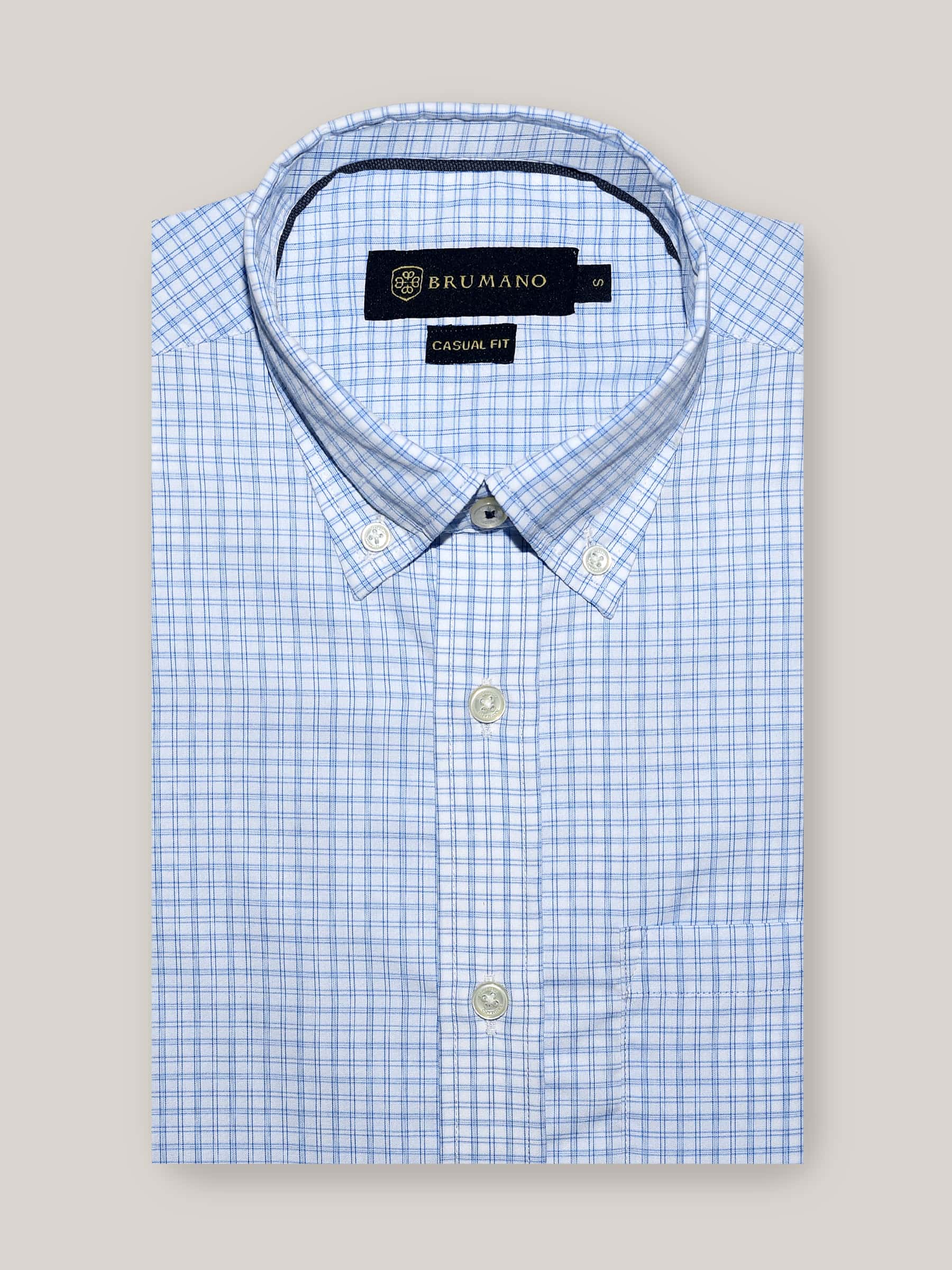 Blue Checkered Office Shirt