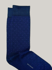 Blue Cut Flower Mercerized Socks