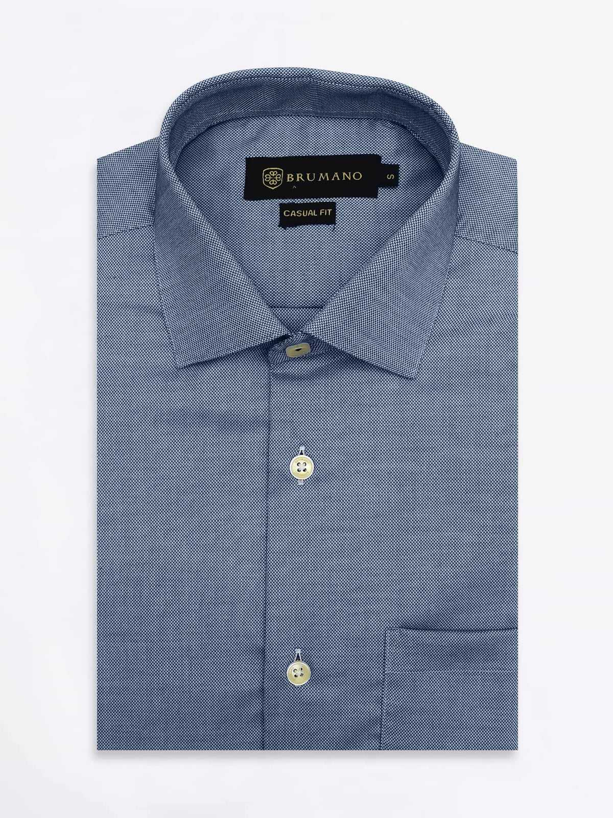 Blue Dobby Formal Structured Shirt