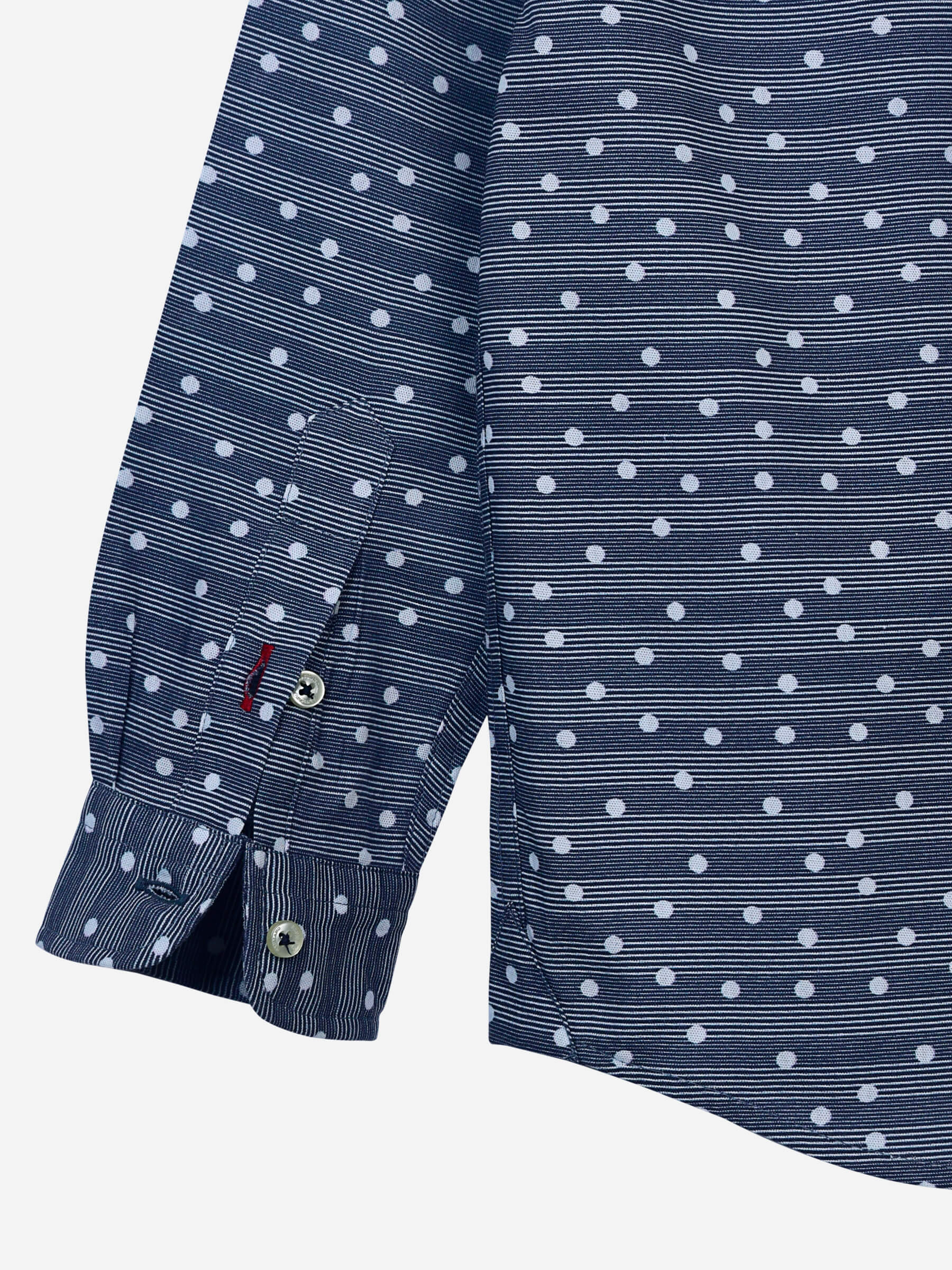 Blue Dot Striped Long Sleeve Casual Shirt