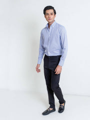 Blue Gingham Button Down Formal Shirt