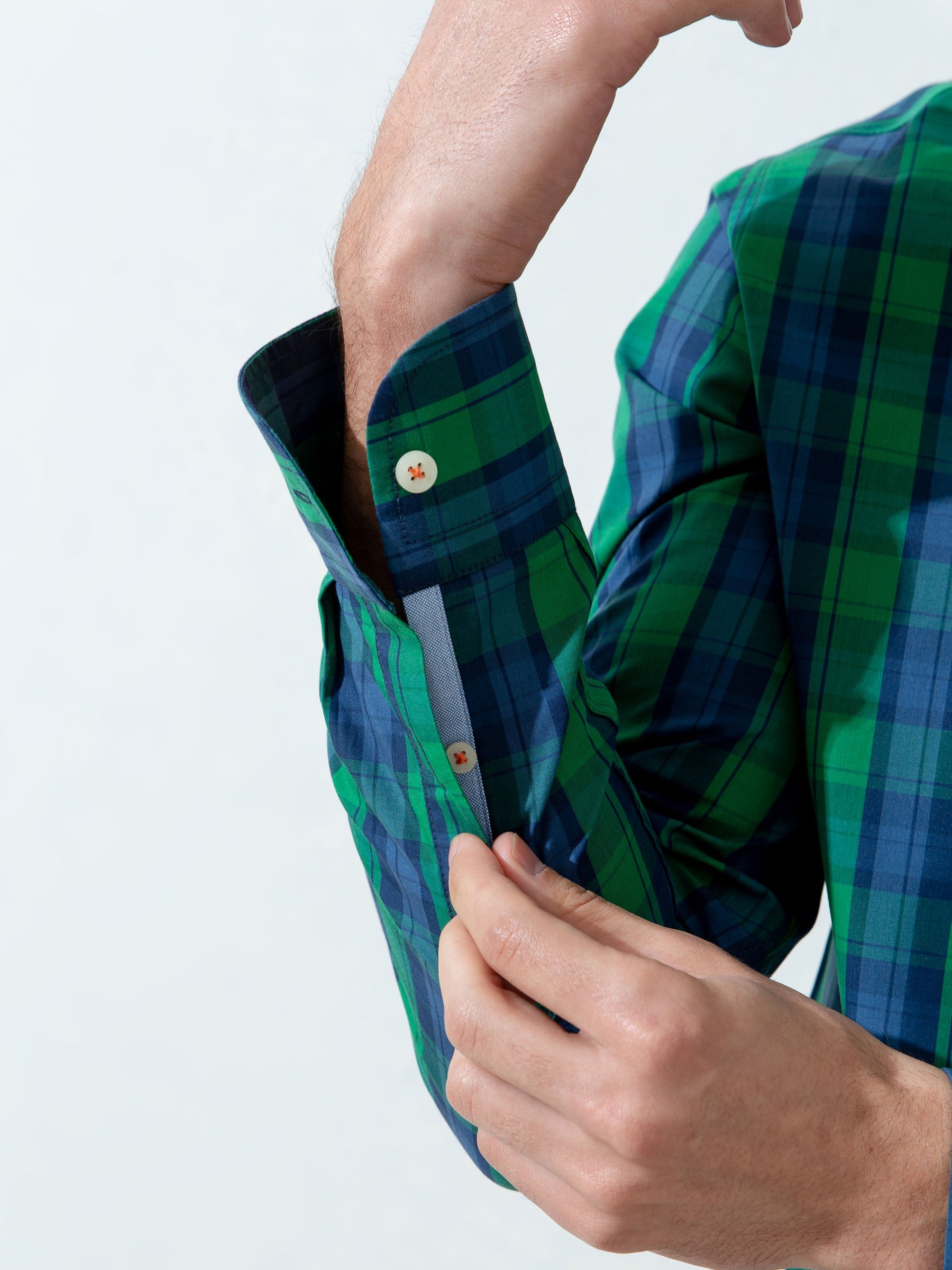 Blue & Green Plaid Checkered Shirt