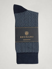 Blue Herringbone Mercerized Socks