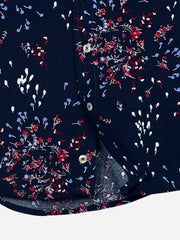 Blue & Red Floral Printed Casual Shirt