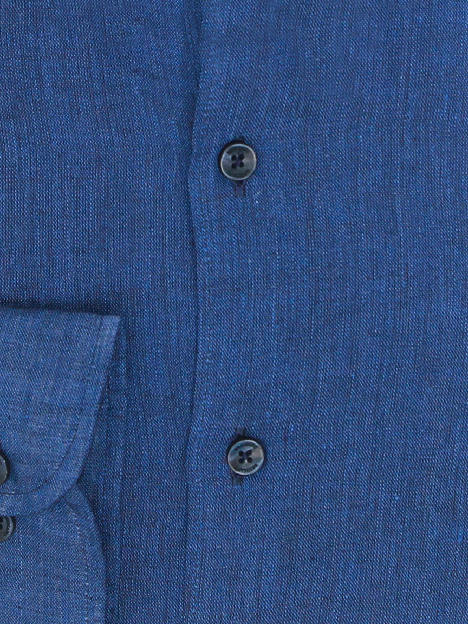 Blue 100% Linen Button Down Shirt