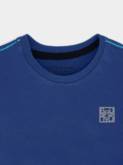 Blue Basic Crew Neck Casual T-Shirt