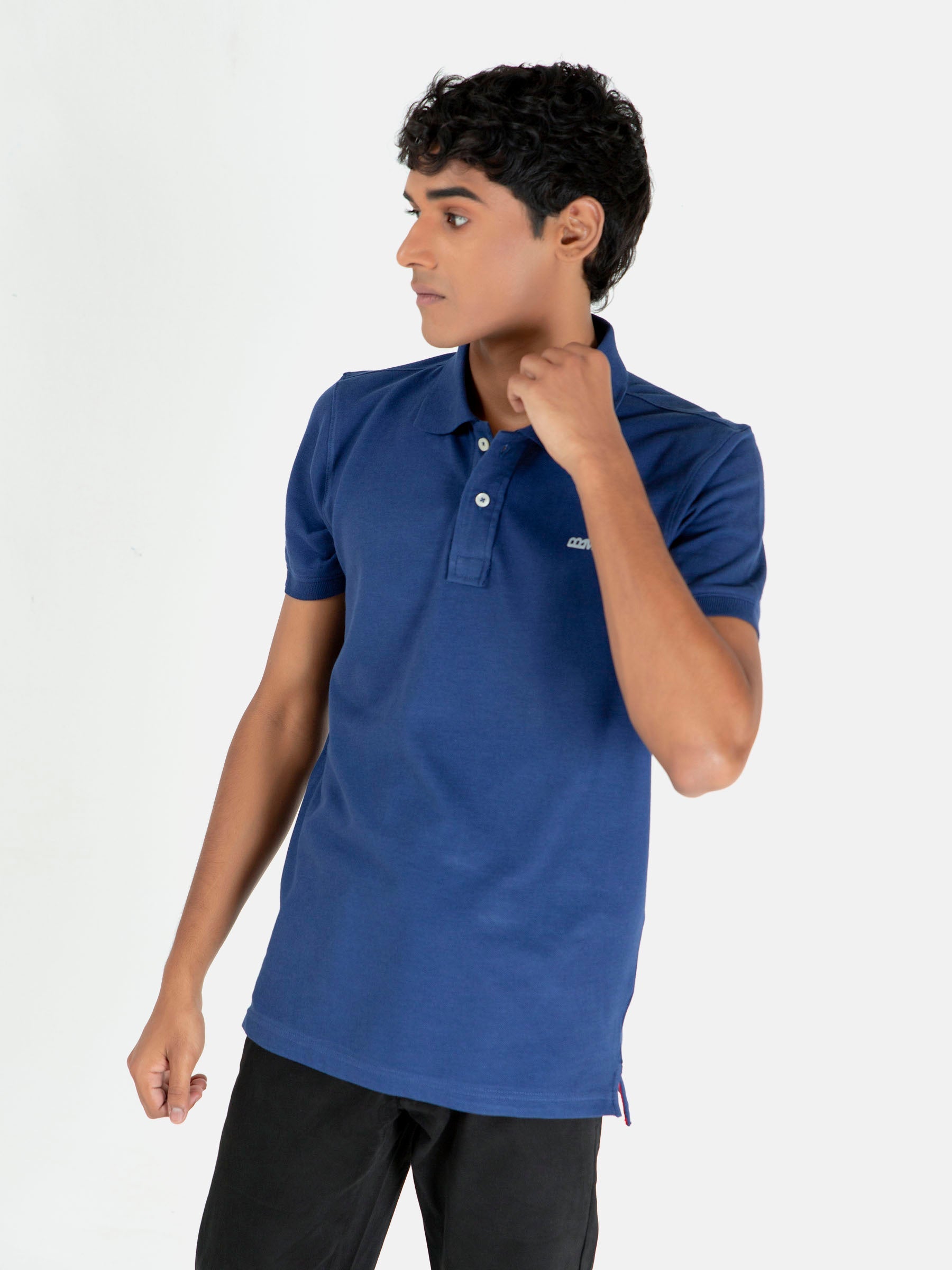 Blue Basic Pique Polo Shirt