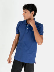 Blue Basic Pique Polo Shirt
