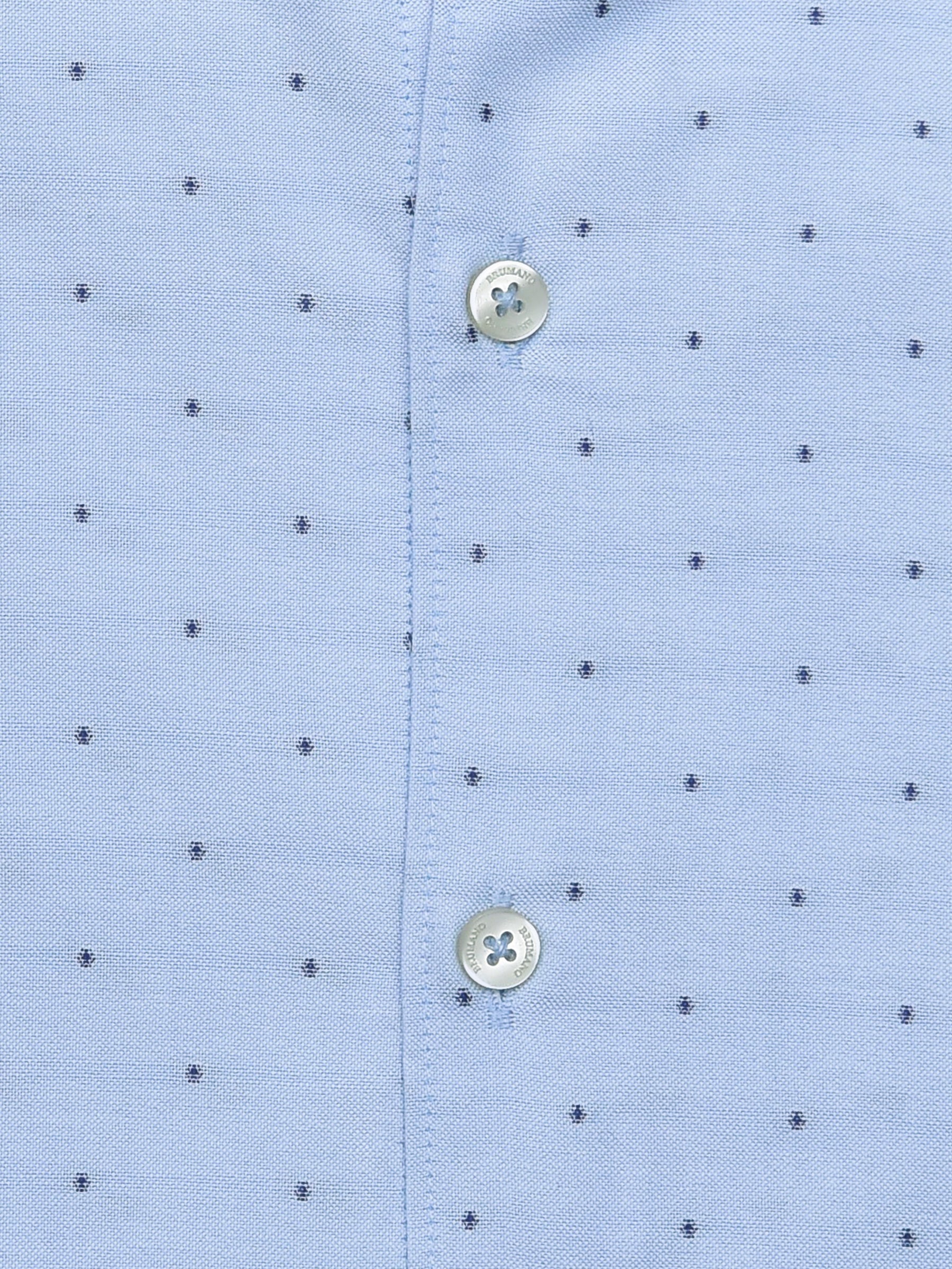 Blue Dot Patterned Oxford Shirt