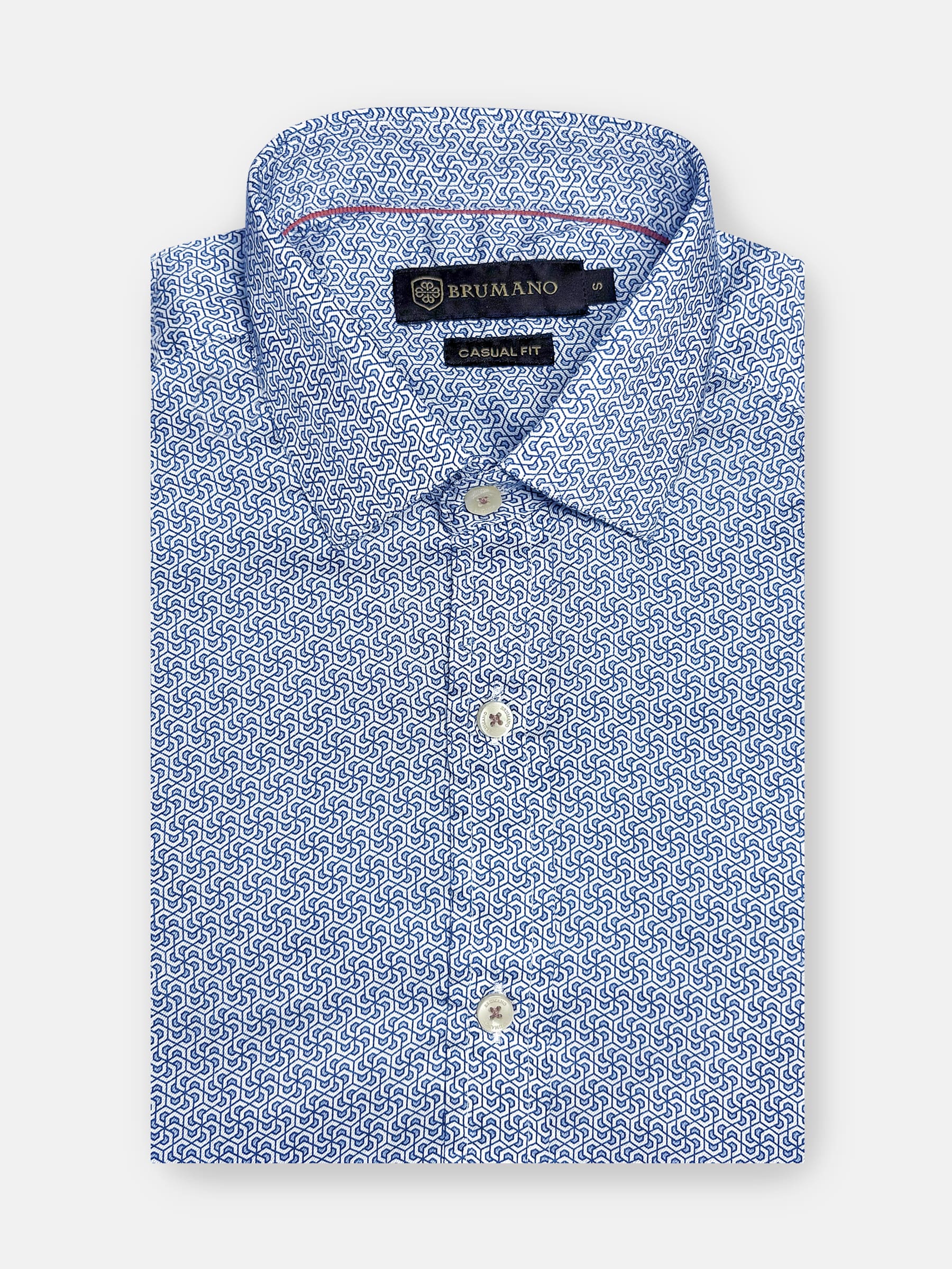 Blue Geometric Printed Shirt
