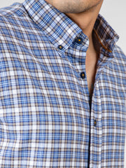 Blue & Brown Flannel Checkered Shirt