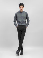 Blue & Green Houndstooth Printed Flannel Shirt